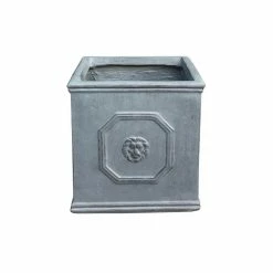 KANTE 12.6 in. W Square Antique Gray Lightweight Concrete/Fiberglass Indoor Outdoor English Lion Head Planter 12 KANTE 12.6 in. W Square Antique Gray Lightweight Concrete/Fiberglass Indoor Outdoor English Lion Head Planter -Vigoro Platers Store antique gray kante plant pots osf0172b c80451 44 1000