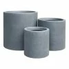 KANTE 15.8 in., 12.6 in. and 9.8 in. Tall Charcoal Lightweight Concrete Outdoor Modern Cylindrical Planters (Set of 3) -Vigoro Platers Store black kante plant pots rc0119abc c60121 64 1000