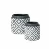 SULLIVANS Black Cement Flower Pots (Set of 2) -Vigoro Platers Store black sullivans plant pots cmt1174 64 1000