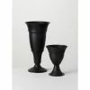 SULLIVANS Metal Black Urns (Set of 2) -Vigoro Platers Store black sullivans urn planters met1687 64 1000