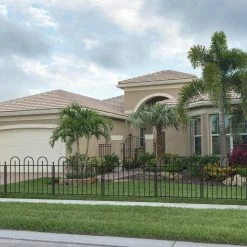 Vigoro Westbrook 36 in. x 48 in. Black Steel Fence Panel -Vigoro Platers Store black vigoro garden fencing 860329 44 1000