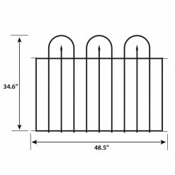 Vigoro Westbrook 36 in. x 48 in. Black Steel Fence Panel (4-Pack) -Vigoro Platers Store black vigoro garden fencing 860329 4pk 40 1000