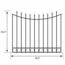 Vigoro Beaumont 40.4 in. H x 49.6 in. W Black Steel 3-Rail Fence Panel -Vigoro Platers Store black vigoro garden fencing 860336 40 1000