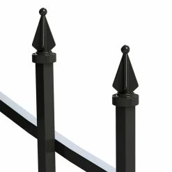 Vigoro Beaumont 40.4 in. H x 49.6 in. W Black Steel 3-Rail Fence Panel (4-Pack) 18 Vigoro Beaumont 40.4 in. H x 49.6 in. W Black Steel 3-Rail Fence Panel (4-Pack) -Vigoro Platers Store black vigoro garden fencing 860336 4pk 1d 1000