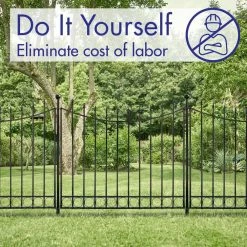 Vigoro Beaumont 40.4 in. H x 49.6 in. W Black Steel 3-Rail Fence Panel (4-Pack) 27 Vigoro Beaumont 40.4 in. H x 49.6 in. W Black Steel 3-Rail Fence Panel (4-Pack) -Vigoro Platers Store black vigoro garden fencing 860336 4pk 31 1000