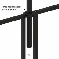 Vigoro Beaumont 40.4 in. H x 49.6 in. W Black Steel 3-Rail Fence Panel (4-Pack) 20 Vigoro Beaumont 40.4 in. H x 49.6 in. W Black Steel 3-Rail Fence Panel (4-Pack) -Vigoro Platers Store black vigoro garden fencing 860336 4pk 77 1000