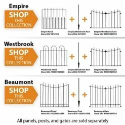 Vigoro Beaumont No Dig 40.4 in. H x 53.7 in. W Black Steel Decorative Fence Gate -Vigoro Platers Store black vigoro garden fencing 860343 31 1000
