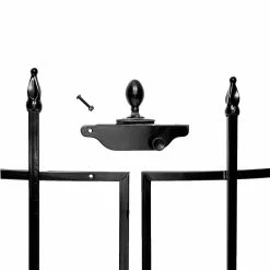 Vigoro Beaumont No Dig 40.4 in. H x 53.7 in. W Black Steel Decorative Fence Gate -Vigoro Platers Store black vigoro garden fencing 860343 c3 1000