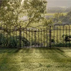 Vigoro Empire/Westbrook 28 in. Black Steel Decorative Fence Gate -Vigoro Platers Store black vigoro garden fencing 860350 1f 1000