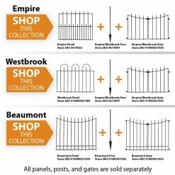 Vigoro Empire/Westbrook 28 in. Black Steel Decorative Fence Gate -Vigoro Platers Store black vigoro garden fencing 860350 4f 1000