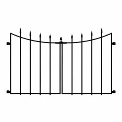 Vigoro Empire/Westbrook 28 in. Black Steel Decorative Fence Gate