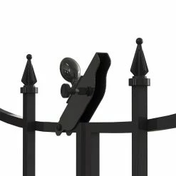 Vigoro Empire/Westbrook 28 in. Black Steel Decorative Fence Gate -Vigoro Platers Store black vigoro garden fencing 860350 77 1000