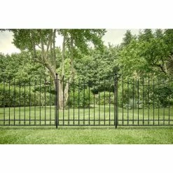 Vigoro Beaumont 53.3 in. x 3 in. x 3 in. Black Steel Fence Post and Stake (5-Pack) -Vigoro Platers Store black vigoro garden fencing 860367 5pk 4f 1000
