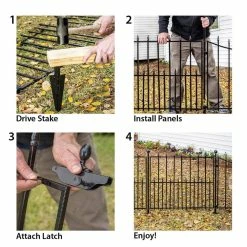 Vigoro Empire 30 in. x 36 in. Black Steel Fence Panel -Vigoro Platers Store black vigoro garden fencing 860374 31 1000