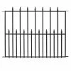 Vigoro Empire 30 in. x 36 in. Black Steel 3-Rail Fence Panel (4-Pack) -Vigoro Platers Store black vigoro garden fencing 860374 4pk 64 1000
