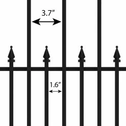 Vigoro Empire 30 in. x 36 in. Black Steel Fence Panel -Vigoro Platers Store black vigoro garden fencing 860374 a0 1000
