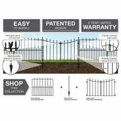 Vigoro Empire/Westbrook 41 in. x 2.3 in. x 2.3 in. Black Steel Fence Post -Vigoro Platers Store black vigoro garden fencing 860398 66 1000