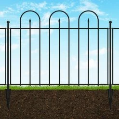 Vigoro Empire/Westbrook 41 in. x 2.3 in. x 2.3 in. Black Steel Fence Post -Vigoro Platers Store black vigoro garden fencing 860398 c3 1000