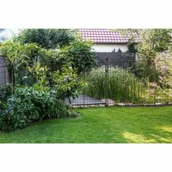 Vigoro Rockdale 43.8 in. Black Steel Fence Panel (6-Pack) -Vigoro Platers Store black vigoro garden fencing 860404 6pk 31 1000