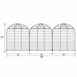 Vigoro Rockdale 43.8 in. Black Steel Fence Panel (6-Pack) -Vigoro Platers Store black vigoro garden fencing 860404 6pk 40 1000