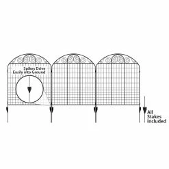 Vigoro Rockdale 43.8 in. Black Steel Fence Panel (6-Pack) -Vigoro Platers Store black vigoro garden fencing 860404 6pk 44 1000