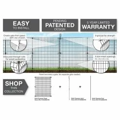 Vigoro 49 in. H Steel No Dig Multi-Purpose Black Latch -Vigoro Platers Store black vigoro garden fencing 860435 44 1000