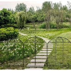 Vigoro Rockdale 41.9 in. Black Steel Fence Gate -Vigoro Platers Store black vigoro garden fencing 860442 1f 1000