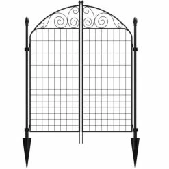 Vigoro Rockdale 41.9 in. Black Steel Fence Gate -Vigoro Platers Store black vigoro garden fencing 860442 c3 1000