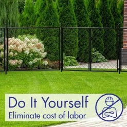 Vigoro 37.3 in. H x 51 in. W Steel Diamond Mesh Garden Fence Panel -Vigoro Platers Store black vigoro garden fencing 860640 1f 1000