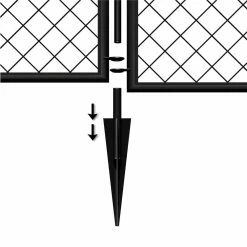 Vigoro 37.3 in. H x 51 in. W Steel Diamond Mesh Garden Fence Panel -Vigoro Platers Store black vigoro garden fencing 860640 4f 1000