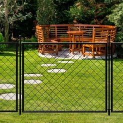 Vigoro 37.3 in. H x 51 in. W Steel Diamond Mesh Garden Fence Panel -Vigoro Platers Store black vigoro garden fencing 860640 fa 1000