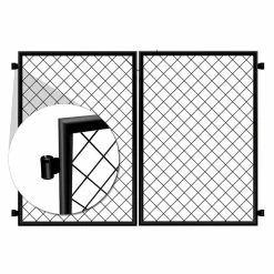 Vigoro 37.3 in. H x 50.2 in. W Steel Diamond Mesh Garden Fence Gate -Vigoro Platers Store black vigoro garden fencing 860657 31 1000