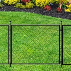 Vigoro 37.3 in. H x 50.2 in. W Steel Diamond Mesh Garden Fence Gate -Vigoro Platers Store black vigoro garden fencing 860657 44 1000