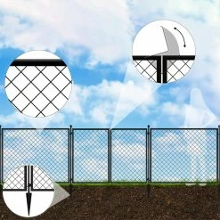 Vigoro 37.3 in. H x 50.2 in. W Steel Diamond Mesh Garden Fence Gate -Vigoro Platers Store black vigoro garden fencing 860657 a0 1000