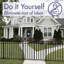 Vigoro 37.2 in. H x 42.87 in. W Steel 3-Rail Garden Fence Panel -Vigoro Platers Store black vigoro garden fencing 860701 1f 1000