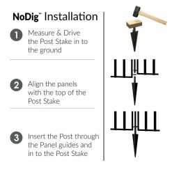 Vigoro 37.2 in. H x 42.87 in. W Steel 3-Rail Garden Fence Panel -Vigoro Platers Store black vigoro garden fencing 860701 66 1000