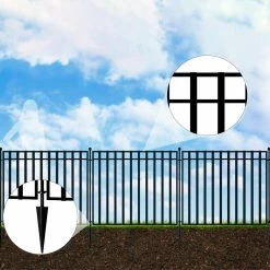 Vigoro 37.2 in. H x 55.7 in. W Steel 3-Rail Garden Fence Gate -Vigoro Platers Store black vigoro garden fencing 860718 1d 1000