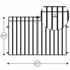 Vigoro 37.2 in. H x 55.7 in. W Steel 3-Rail Garden Fence Gate -Vigoro Platers Store black vigoro garden fencing 860718 40 1000