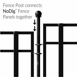 Vigoro 37.2 in. H x 55.7 in. W Steel 3-Rail Garden Fence Gate -Vigoro Platers Store black vigoro garden fencing 860718 77 1000