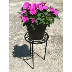 Vigoro 12 in. x 21 in. Black Metal Indoor Round Plant Stand -Vigoro Platers Store black vigoro plant stands 51160 44 1000