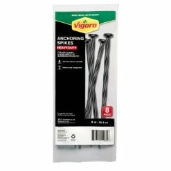 Vigoro 8 in. Black Plastic-Nylon Spiral Anchoring Spikes (8-Pack)