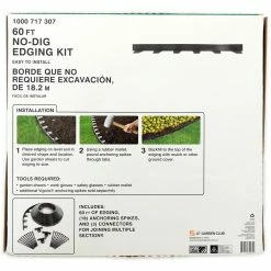 Vigoro 60 ft. No-Dig Landscape Plastic Edging Kit -Vigoro Platers Store black vigoro plastic edging 3001 60hd 3 40 1000