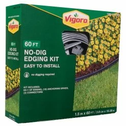 Vigoro 60 ft. No-Dig Landscape Plastic Edging Kit -Vigoro Platers Store black vigoro plastic edging 3001 60hd 3 a0 1000