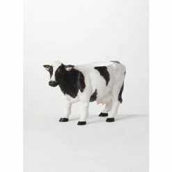 SULLIVANS Black and White Polyresin Cow Planter