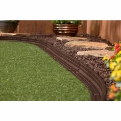 Vigoro 4 ft. Brown No-Dig Rubber Landscape Edging (6-Pack) -Vigoro Platers Store brown vigoro rubber edging dcbfe4bn6 fa 1000