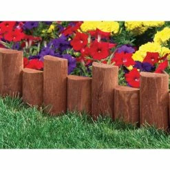 Vigoro 3 ft. Wooden Half-Log Edging 8 Vigoro 3 ft. Wooden Half-Log Edging -Vigoro Platers Store brown vigoro wood edging rc 33b 4f 1000