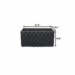 KANTE 31.5 in. L Rectangular Burnished Black Concrete/Fiberglass Indoor Outdoor Elegant Retro Planter -Vigoro Platers Store burnished black kante plant pots osf0203b c70221 44 1000