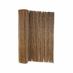 Vigoro 6 ft. x 8 ft. Caramel Brown Full Round Bamboo Fence