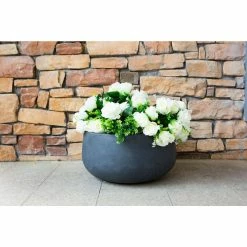 KANTE 16 in. W Round Charcoal Lightweight Concrete/Fiberglass Indoor Outdoor Elegant Bowl Planter 11 KANTE 16 in. W Round Charcoal Lightweight Concrete/Fiberglass Indoor Outdoor Elegant Bowl Planter -Vigoro Platers Store charcoal kante plant pots osc0051b c60121 4f 1000
