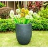 KANTE 21.7 in. H Round Charcoal Concrete/Fiberglass Indoor Outdoor Modern Tall Planter -Vigoro Platers Store charcoal kante plant pots osc0066a c60121 64 1000